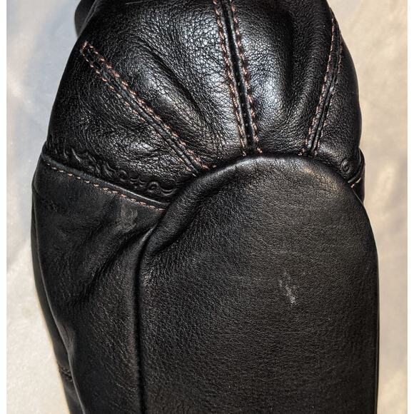 Vintage BRIGHTON Black & Brown Leather Shoulder Bag Handbag + Tassel & Bag Charm - Picture 11 of 13